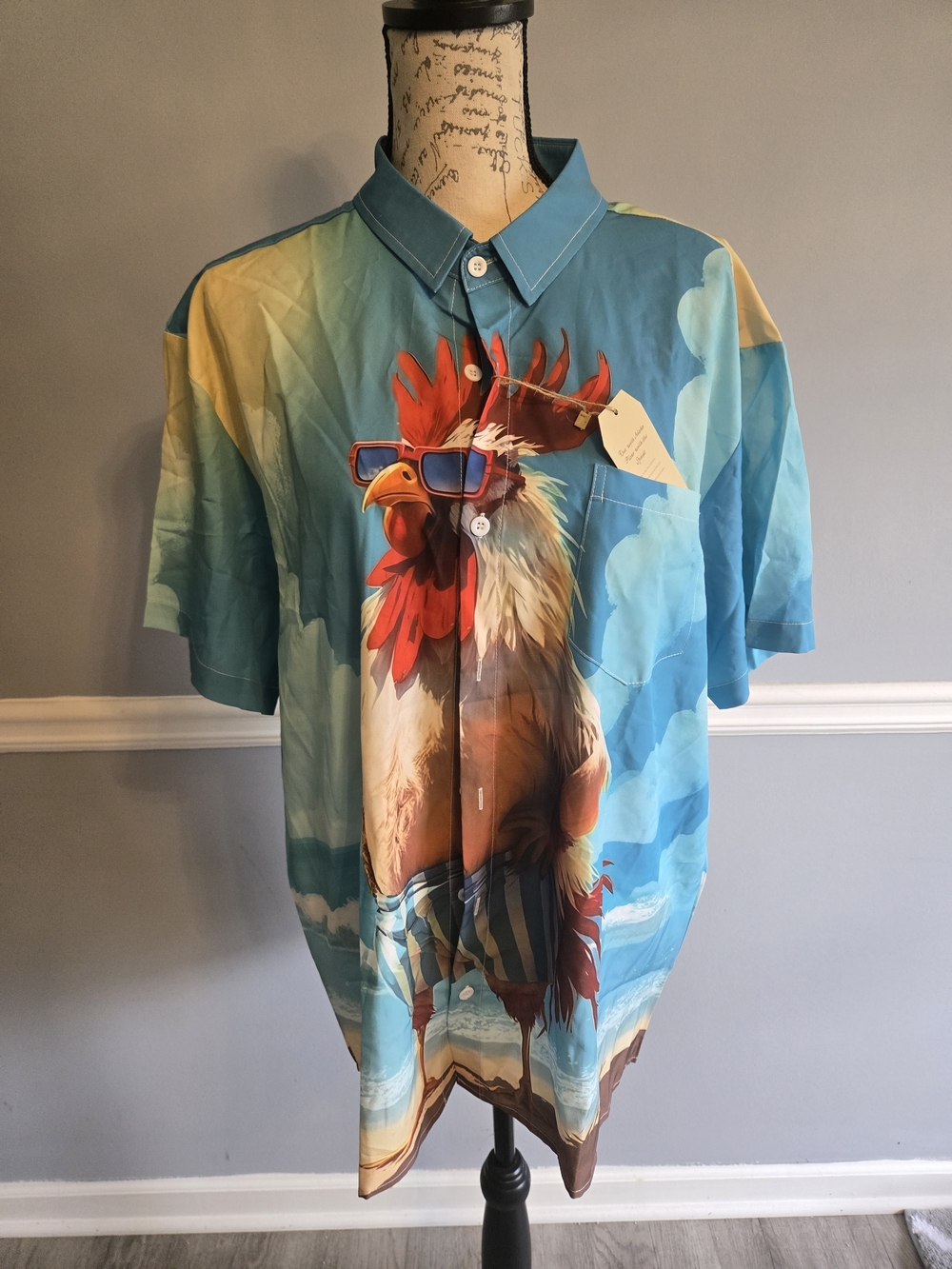 Blue Rooster Graphic Short-Sleeve Shirt